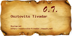 Osztovits Tivadar névjegykártya