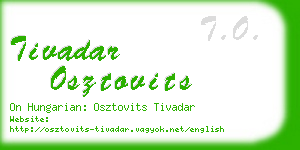 tivadar osztovits business card